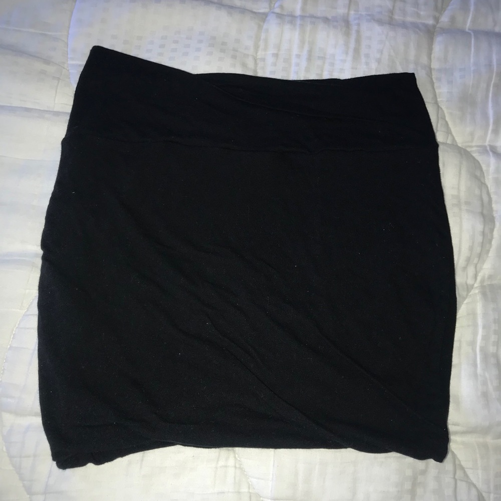 Plain black tight skirt